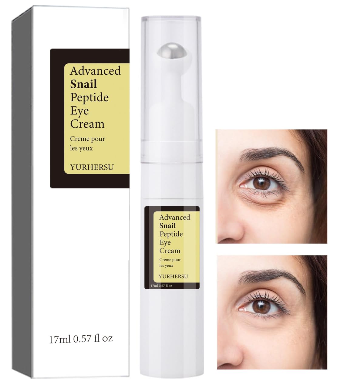 ELCHHIRSCH crema para ojos, empaque frontal, fácil de identificar en la rutina diaria.