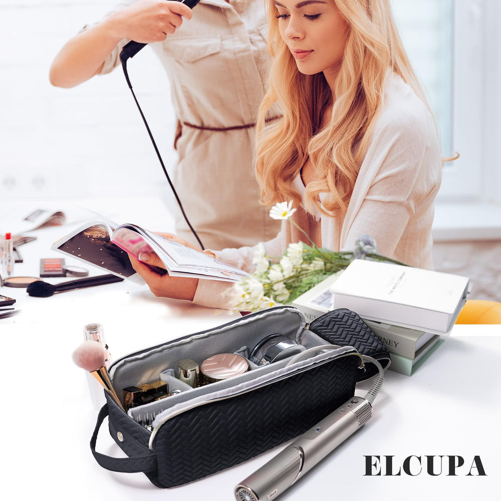 ELCUPA bolsa multiuso para maquillaje y cosméticos, perfecta para viajes cortos.