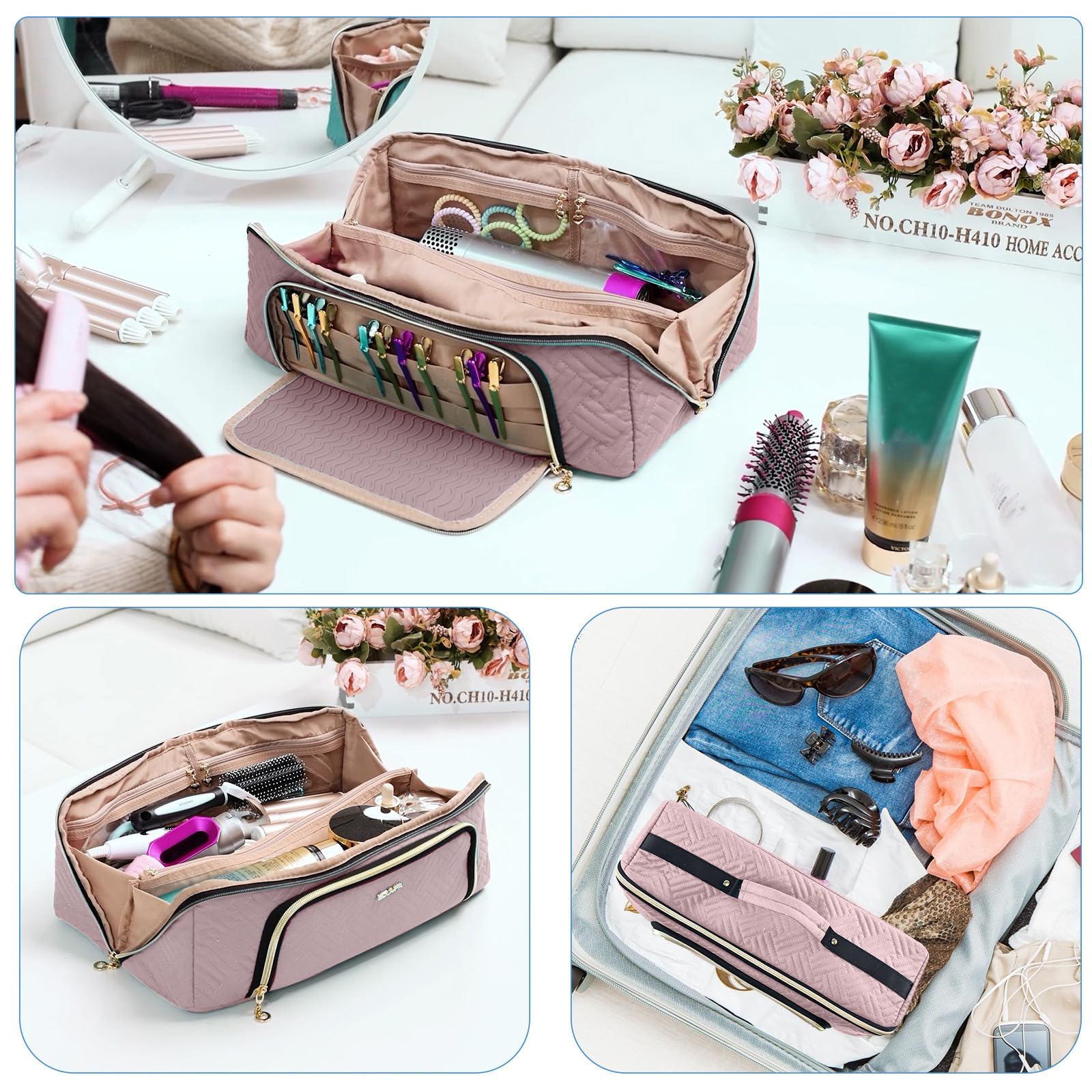 ELCUPA bolsa-viaje-cosmeticos: acceso rápido a maquillaje y neceser