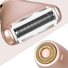 ElectriBrite: afeitadora para piel sensible con hojas de acero inoxidable.