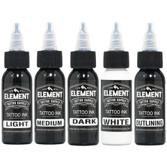 Element Tattoo Supply: tinta lavado gris 1oz en botella para sombreado suave