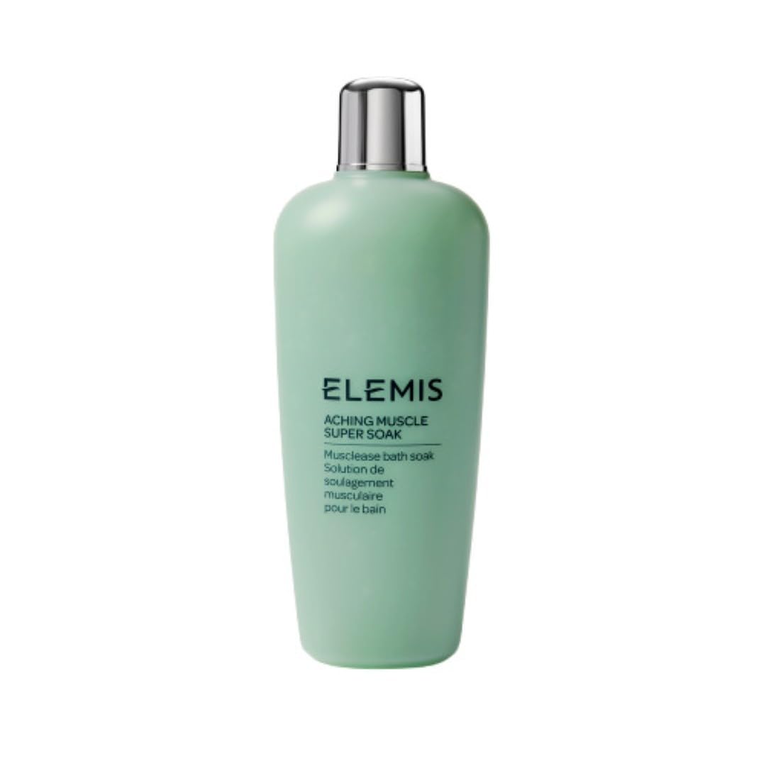 ELEMIS baño de leche para músculos adoloridos en botella, ofrece relajación suave