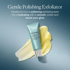 Textura cremosa del exfoliante ELEMIS aplicada con la yema de los dedos