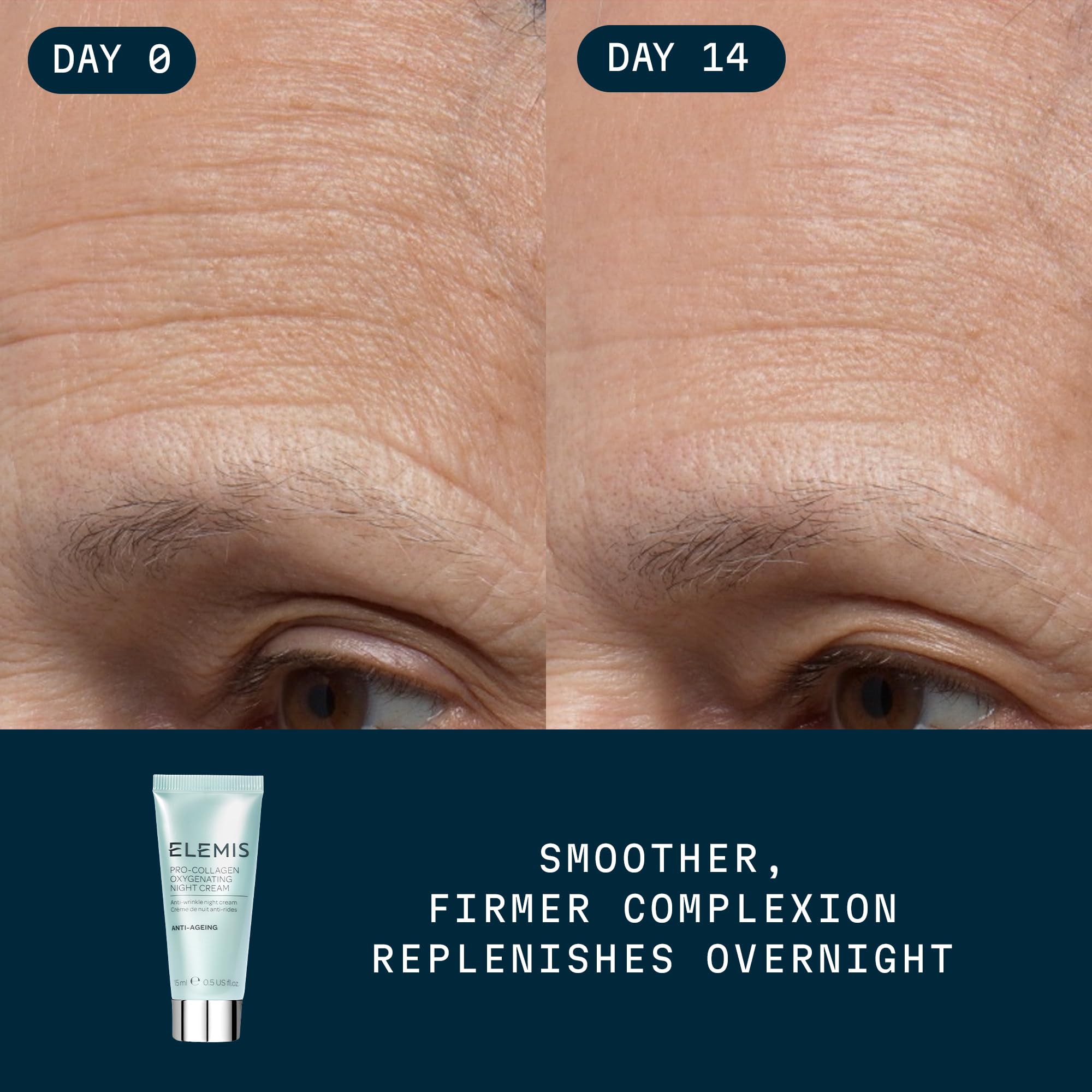 Pro-Collagen Night Cream textura rica en envase de viaje para uso nocturno suave.