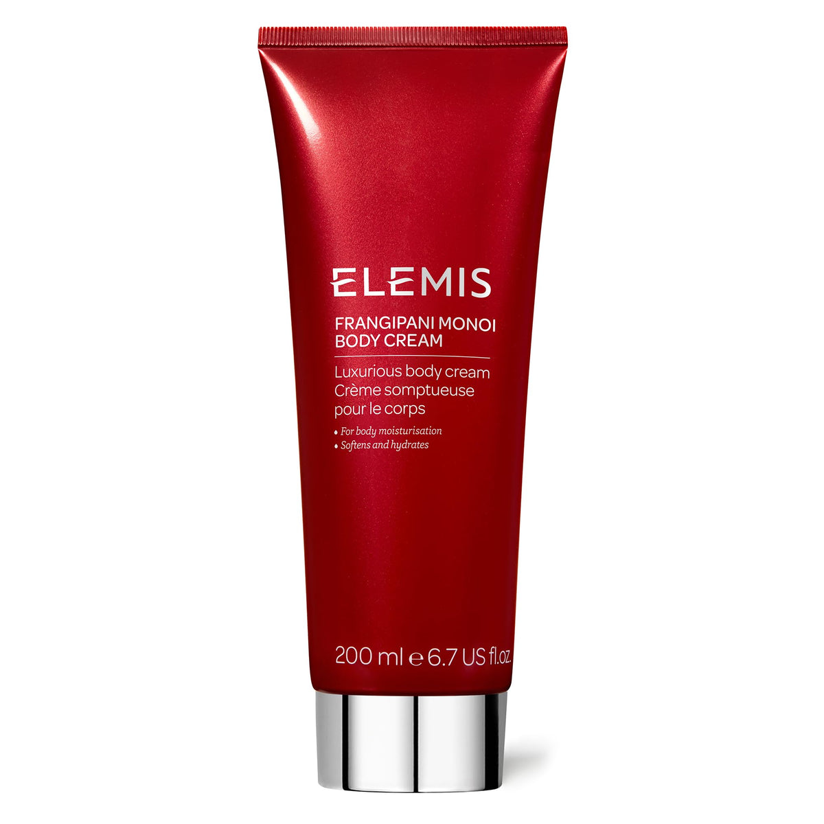Elemis Frangipani Monoi crema corporal en botella, hidrata y perfuma la piel.