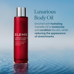 ELEMIS huile Camélia Japonais — ingrédients camélia et amande pour nourrir la peau.