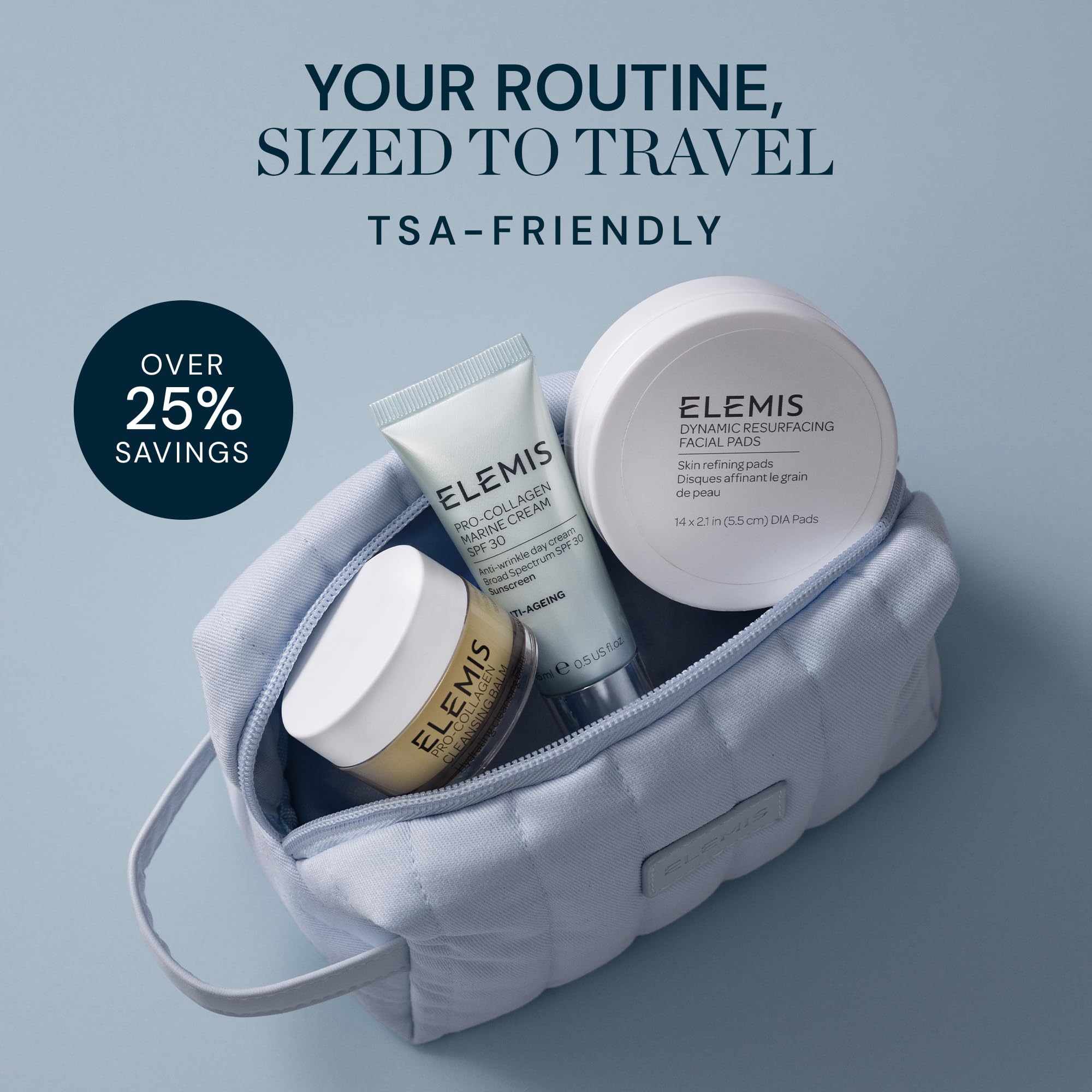ELEMIS kit viaje piel saludable para cuidado en movimiento.