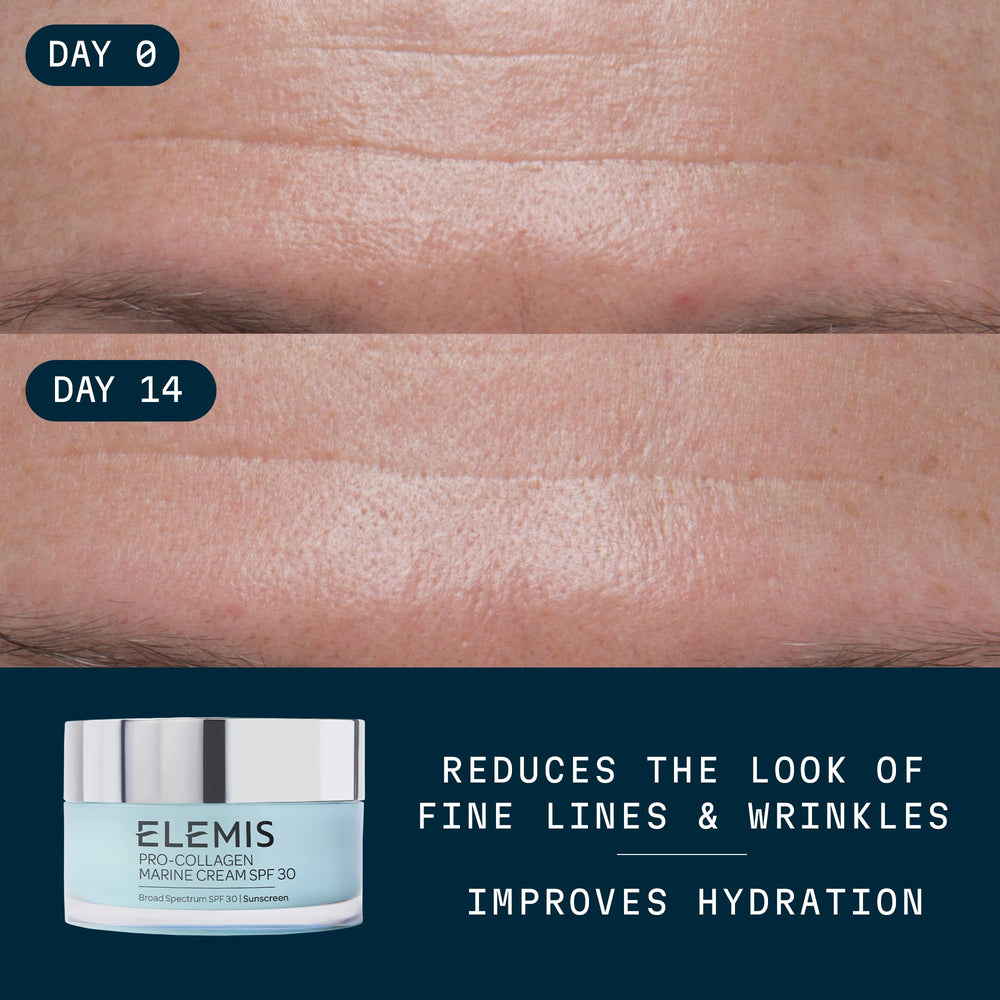Aplicación suave de Elemis Pro-Collagen Marine Cream SPF 30 en rostro