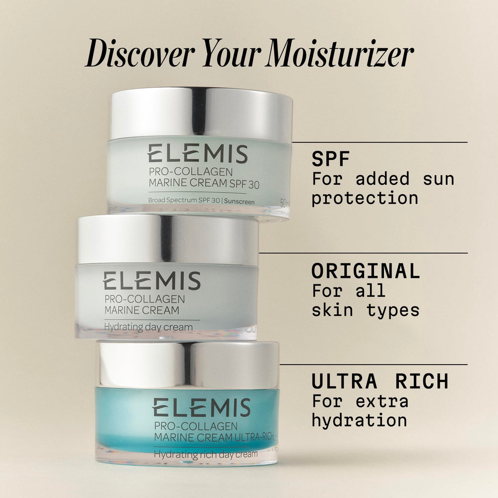 Brillo natural de la piel tras usar Elemis Pro-Collagen Marine Cream SPF 30