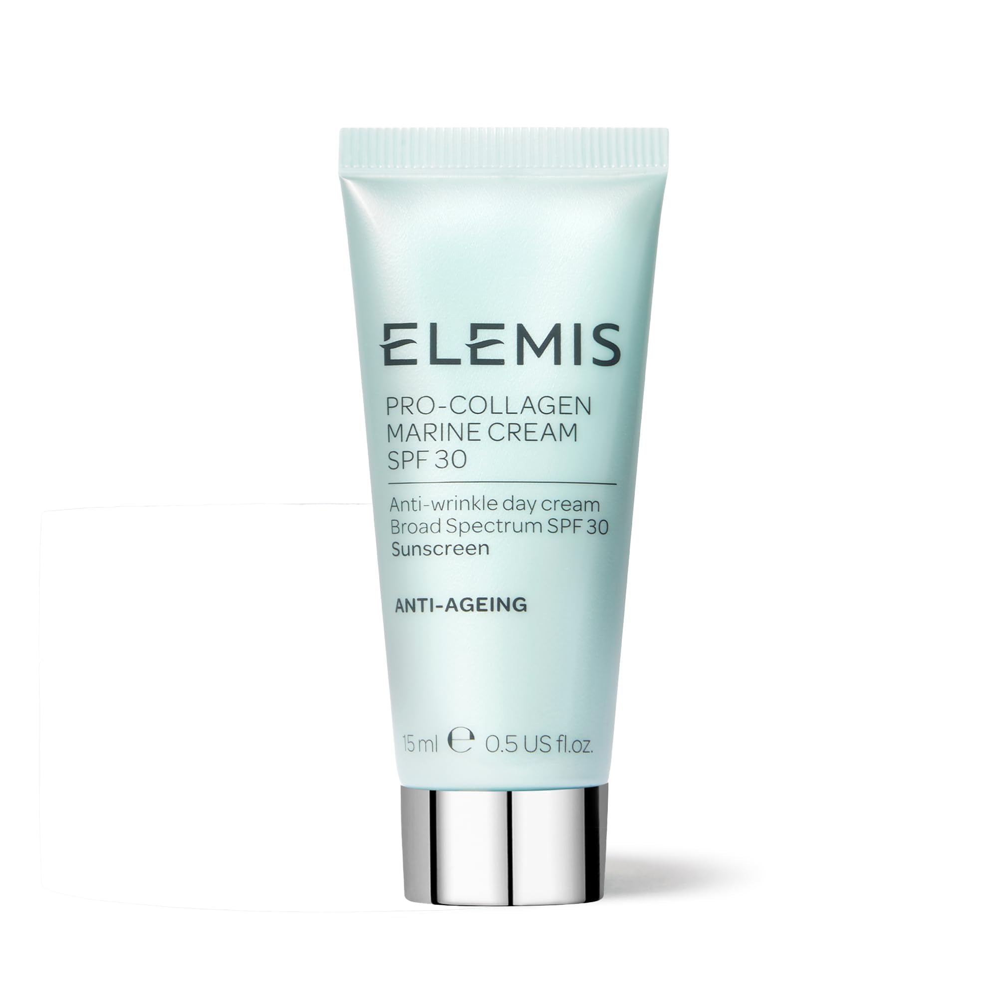 Elemis Pro-Collagen Marine Cream SPF 30 en envase de viaje ofrece hidratación diaria.
