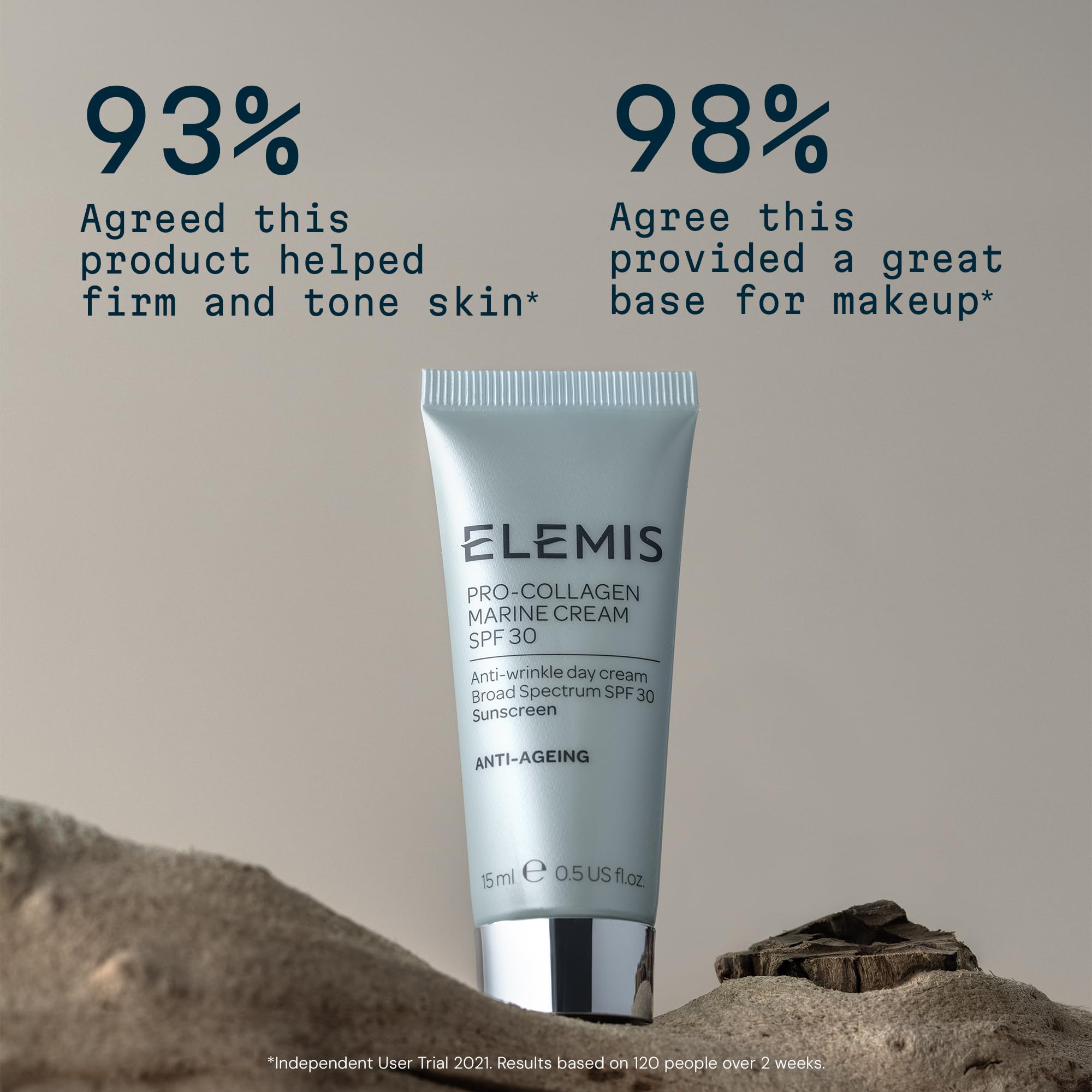 Elemis Pro-Collagen Marine Cream SPF 30 ofrece hidratación sostenida para rostro, cuello y escote.