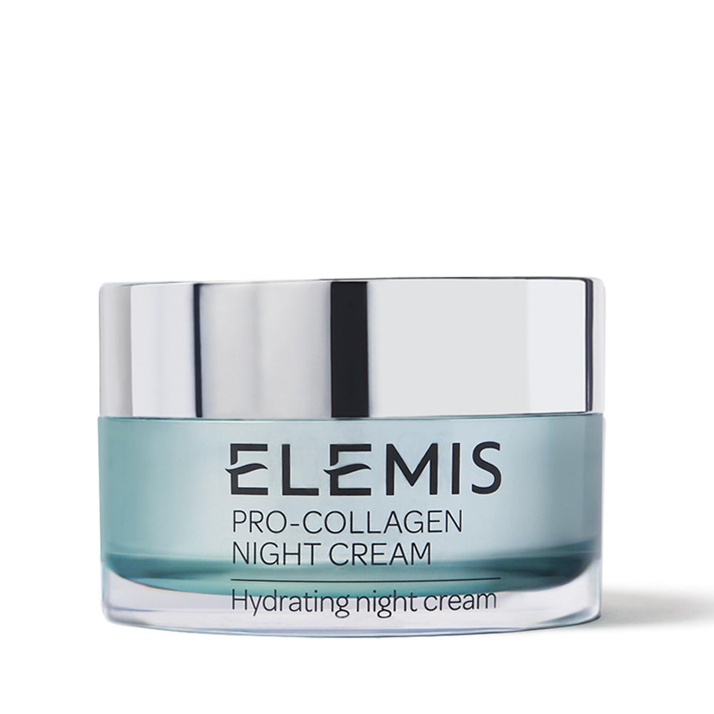 ELEMIS Pro-Collagen Night Cream en bote ofrece hidratación profunda.