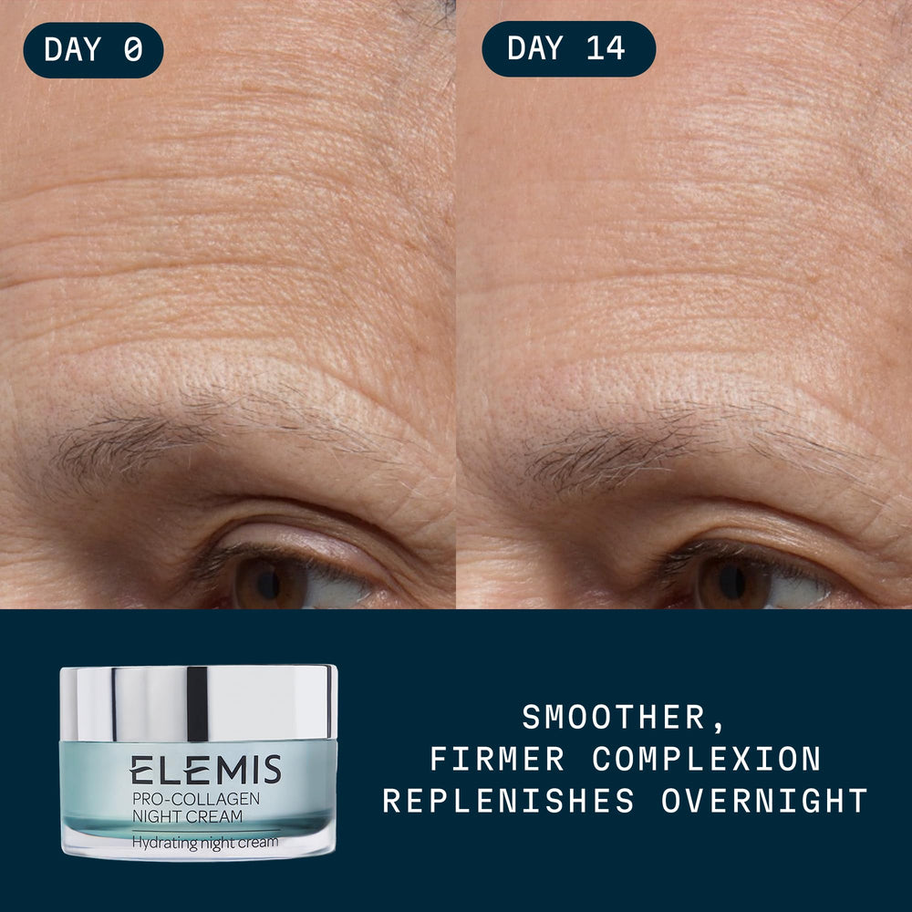 Textura cremosa de ELEMIS Pro-Collagen Night Cream para piel suave.