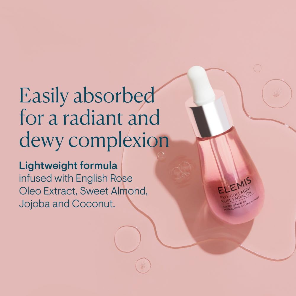 Aplicación en el rostro con ELEMIS Pro-Collagen Rose para un brillo natural.