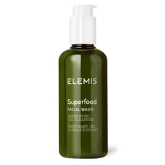 Limpieza suave con ELEMIS Súperalimentos, botella de 200 ml para piel equilibrada.