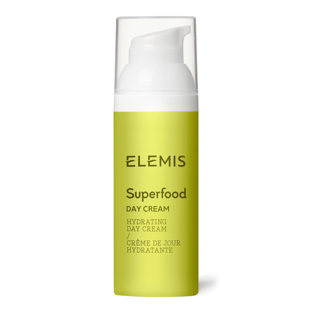 ELEMIS Superfood Day Cream en bote, hidratación suave para piel fresca y radiante