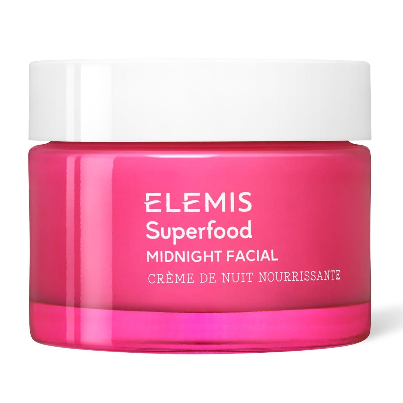 Elemis Superfood Midnight Facial botella, hidratación nocturna suave para piel cansada
