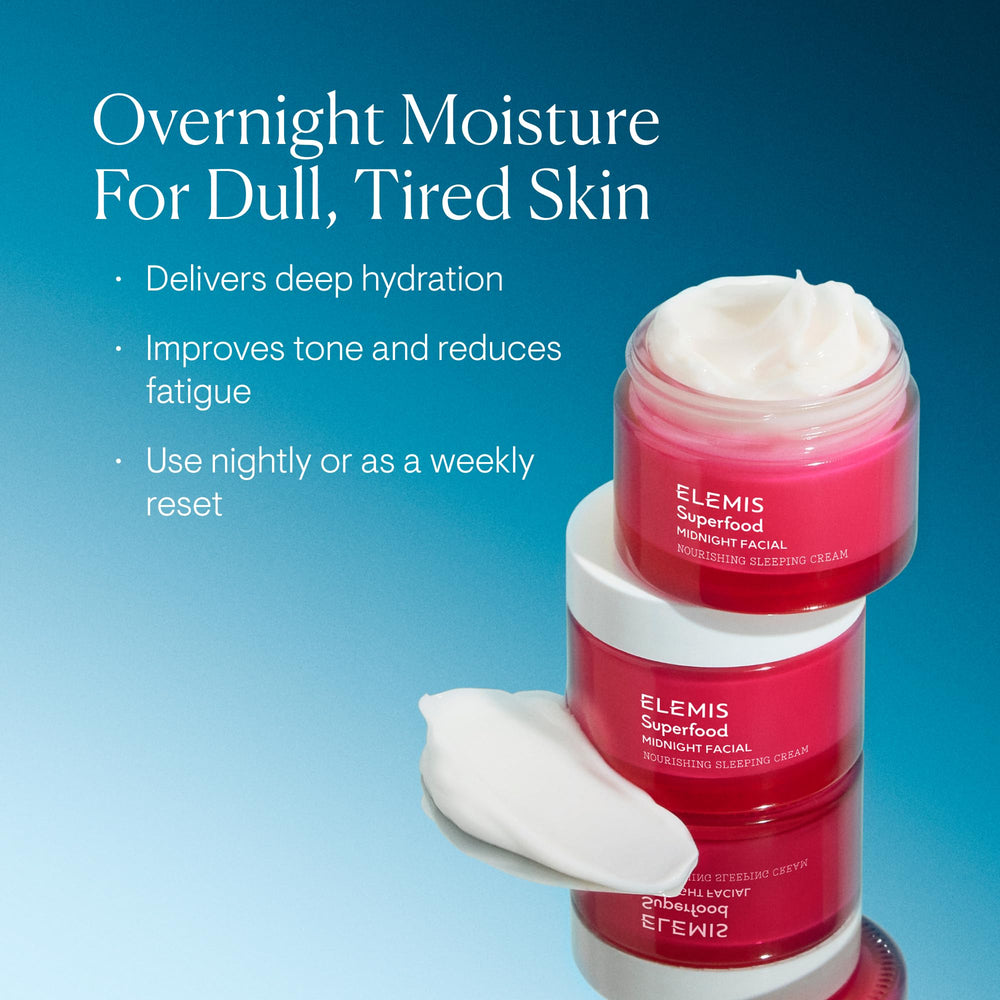 Elemis Superfood Midnight Facial tarro, crema ligera para dormir