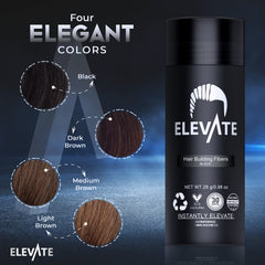Elevate Fibras Capilares, acabado natural que se mantiene todo el día.