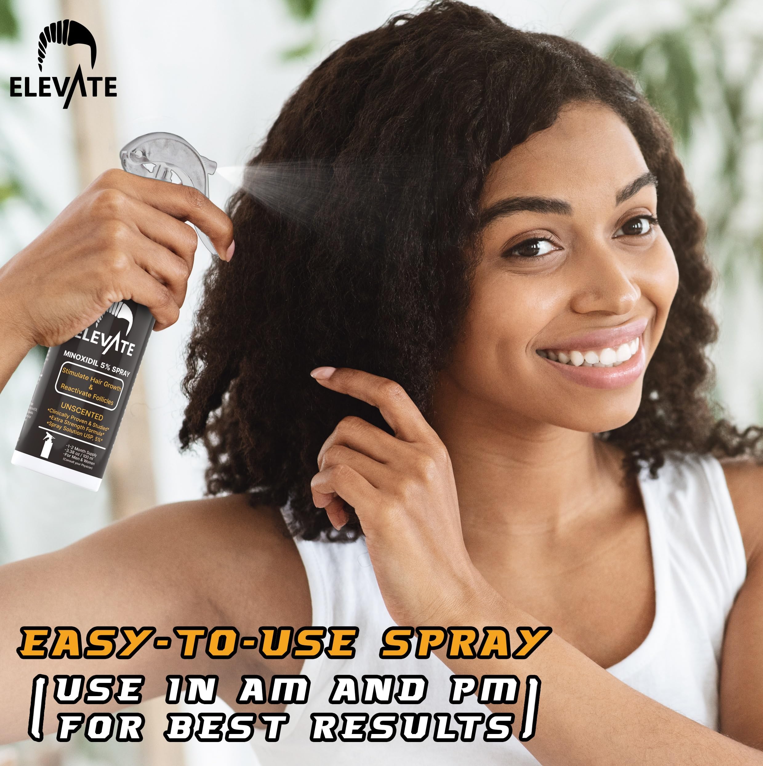 Elevate Minoxidil densidad del pelo: mejora el área afectada.