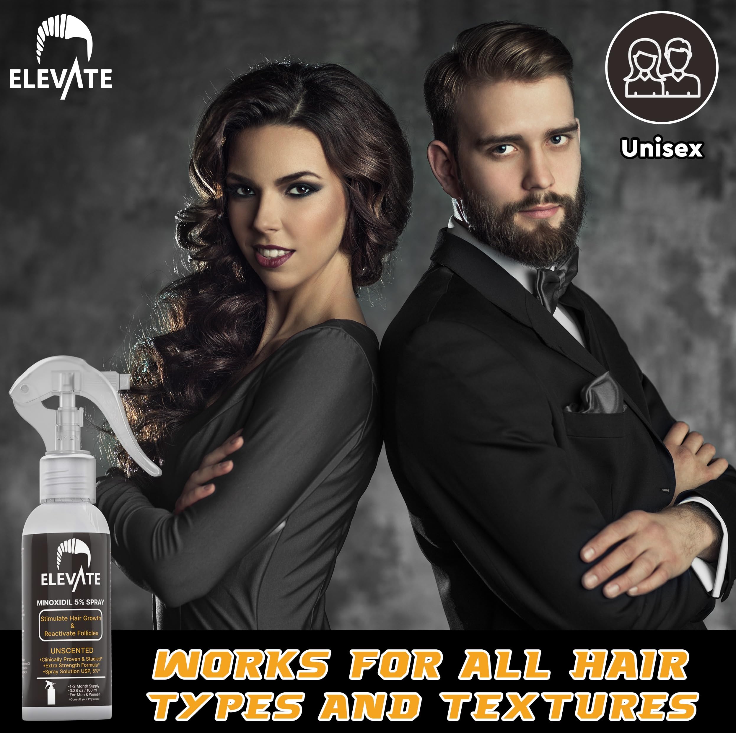 Etiqueta clara de Elevate Minoxidil facilita identificar la dosis.