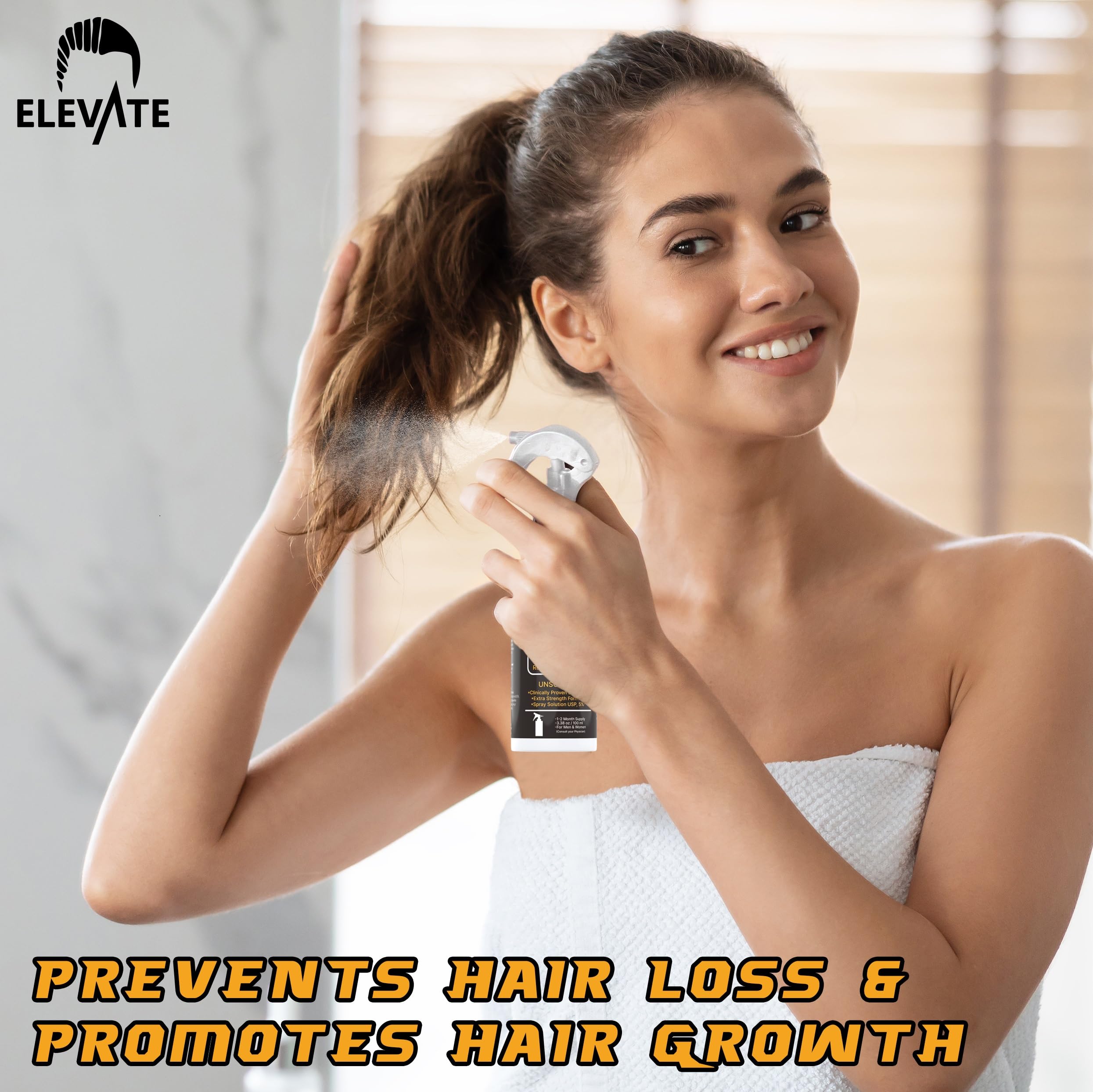 Frasco Elevate Minoxidil seguro y cómodo para diario.