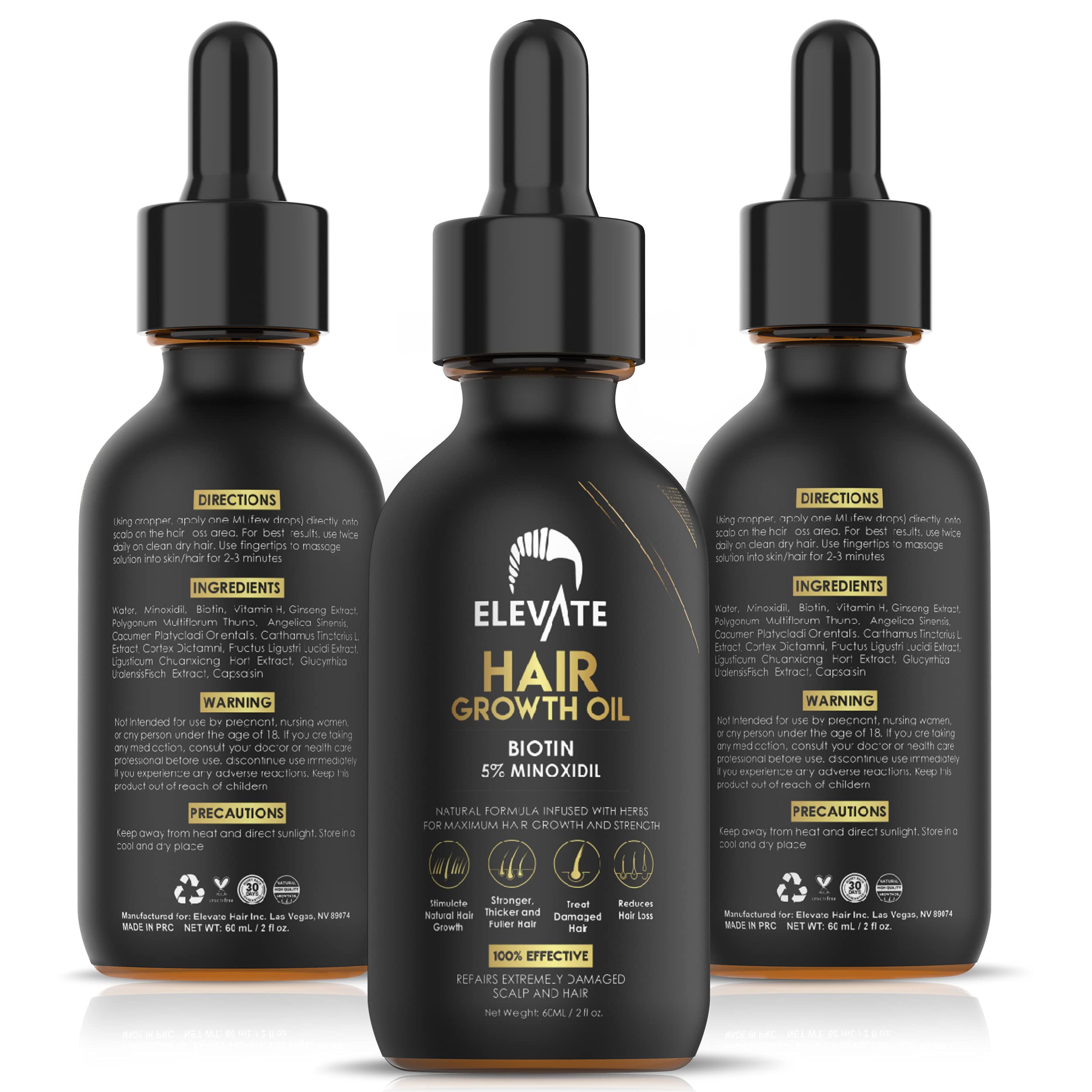 Ingredientes naturales de Elevate Regrowth Serum cuidan el cuero cabelludo.