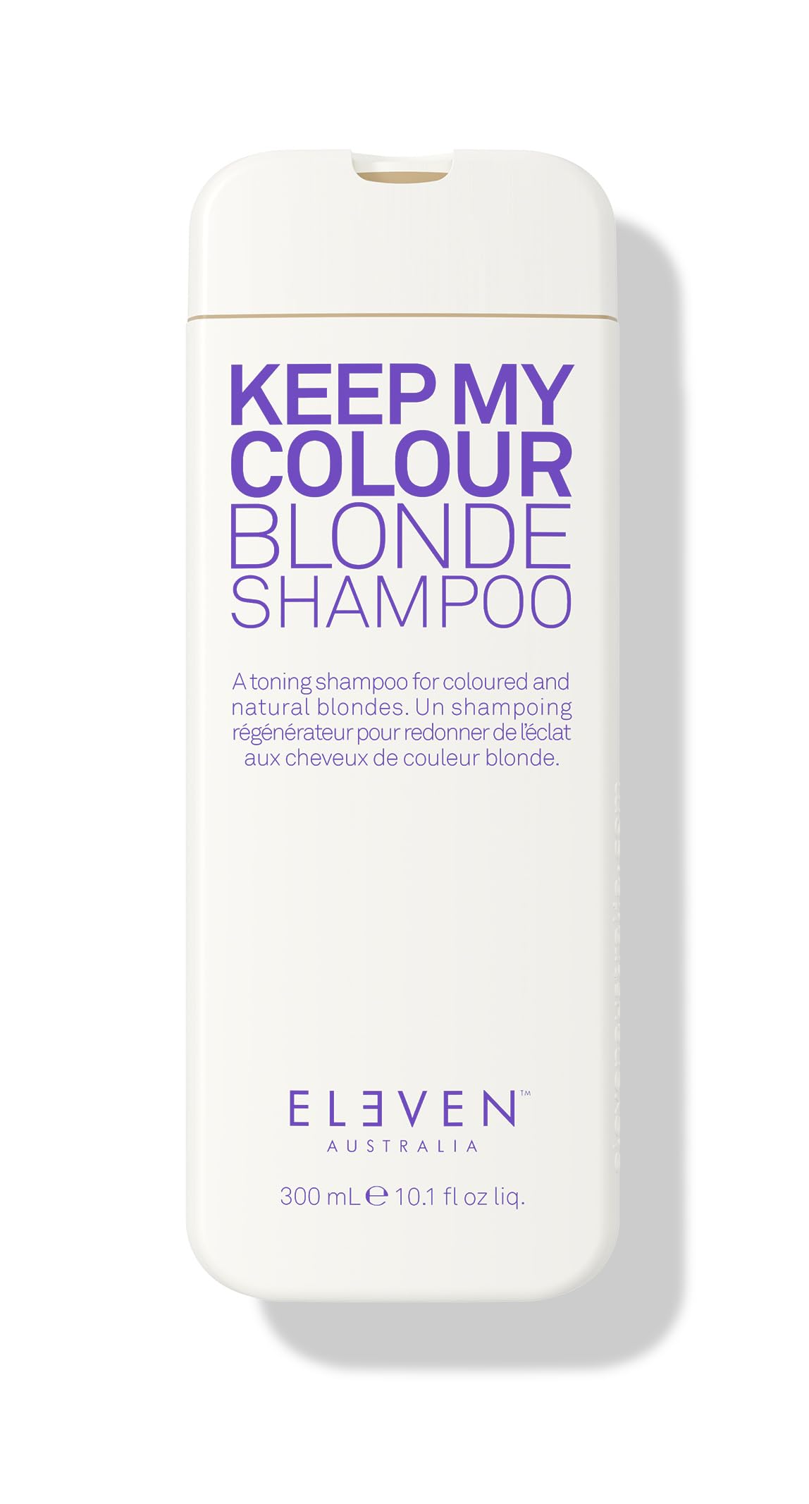Shampoing ELEVEN AUSTRALIA Keep My Colour Blonde, bouteille bleue-violette neutralisant le jaunissement.