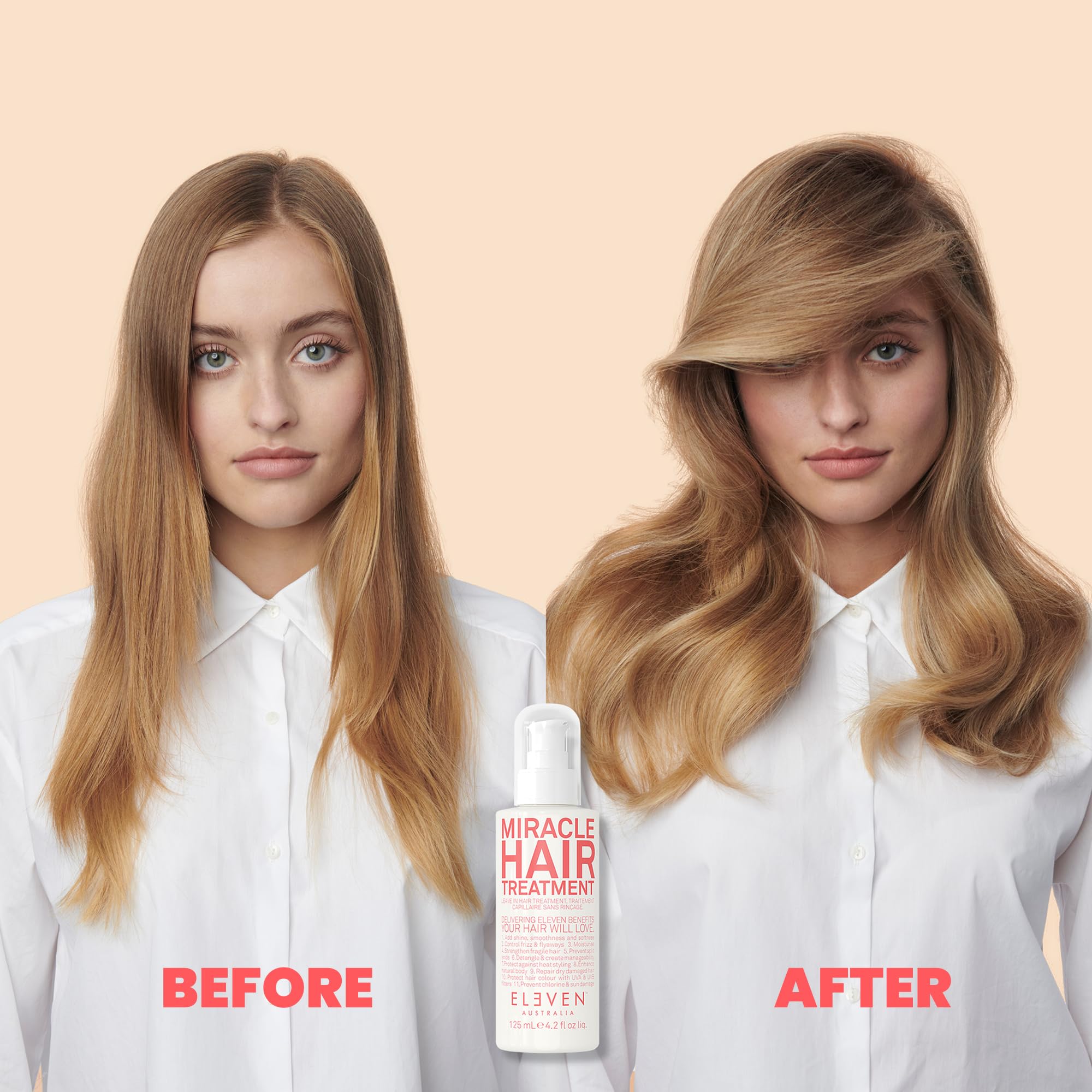 ELEVEN AUSTRALIA Miracle Leave In – spray léger pour maîtriser les frisottis.