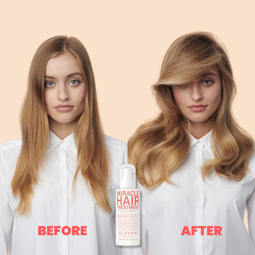 ELEVEN AUSTRALIA Miracle Leave In – spray léger pour maîtriser les frisottis.