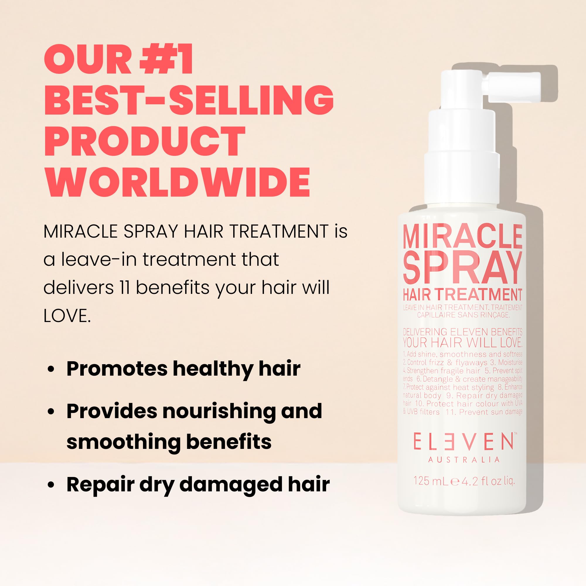 Miracle Spray fragancia Melón: aroma fresco que mejora la experiencia diaria del cabello.