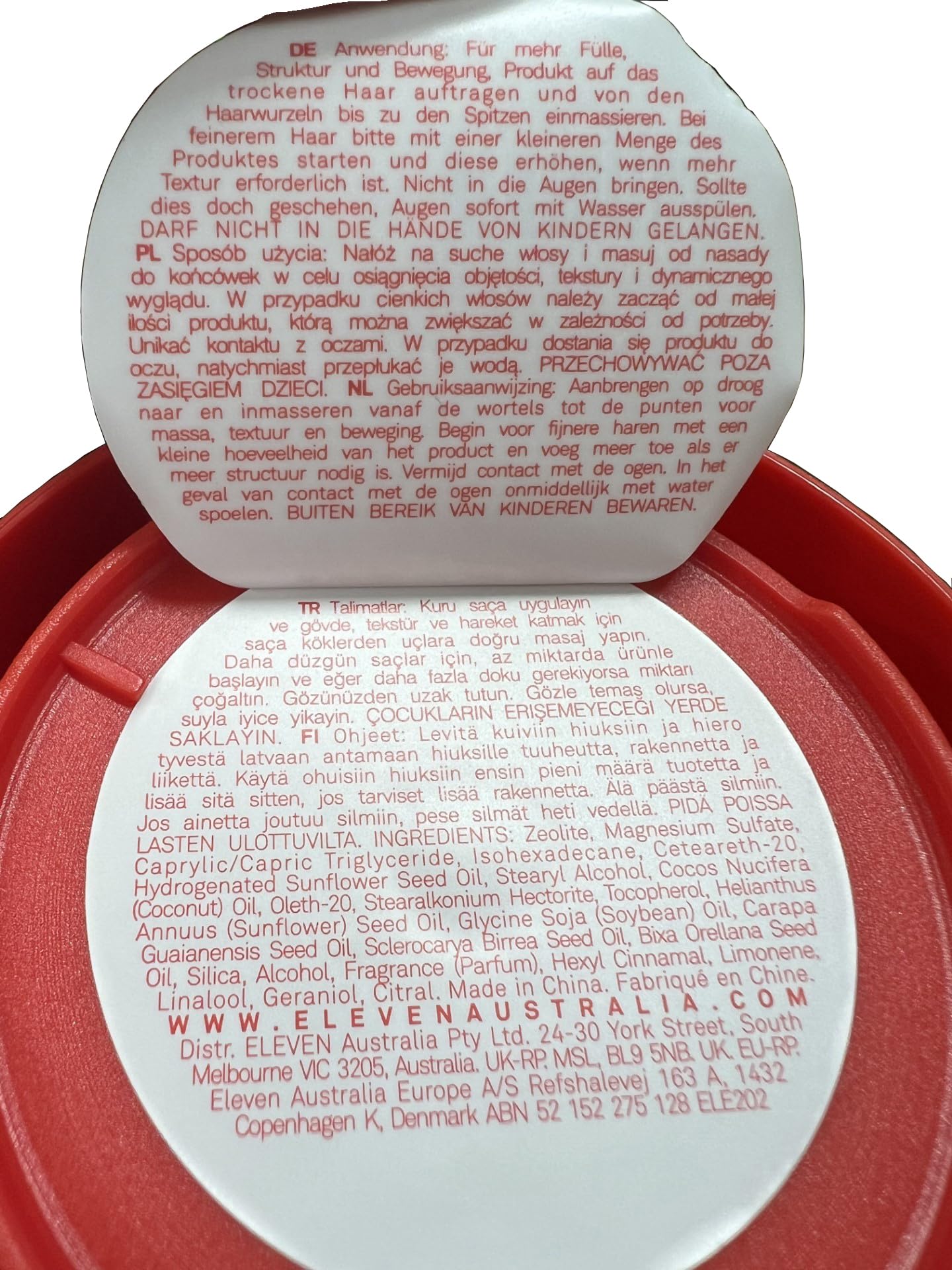 ELEVEN AUSTRALIA Pâte Volume Séche Cheveux emballage pratique