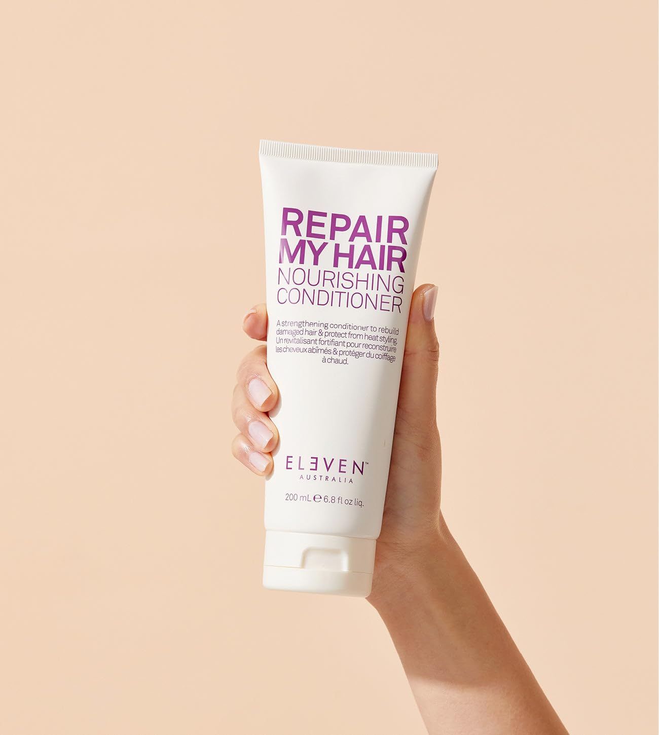 ELEVEN AUSTRALIA Repair My Hair, etiqueta libre de sulfatos y parabenos para color seguro.