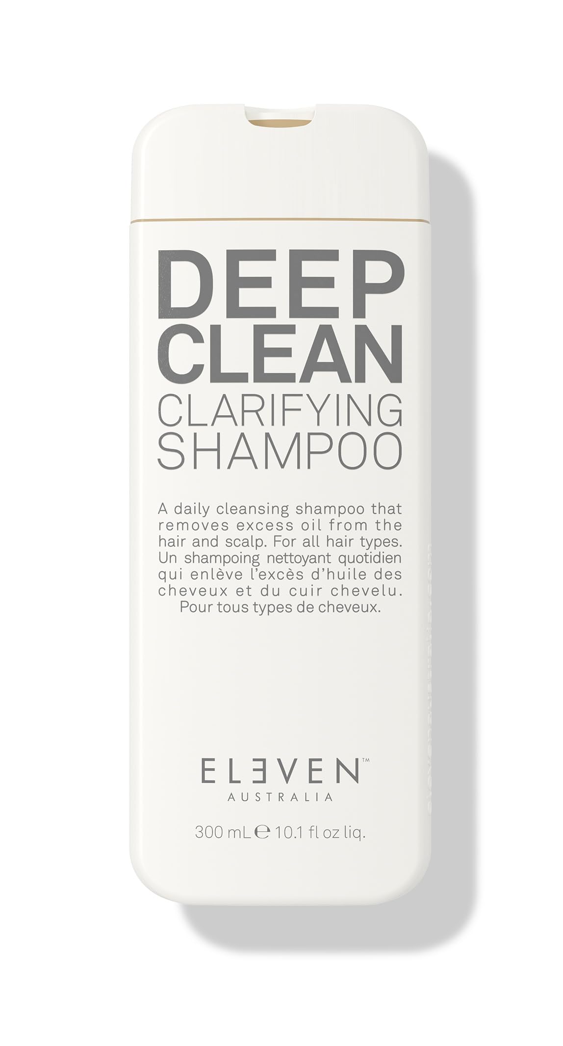 ELEVEN AUSTRALIA shampooing clarifiant — bouteille illustrant le nettoyage en profondeur des cheveux.