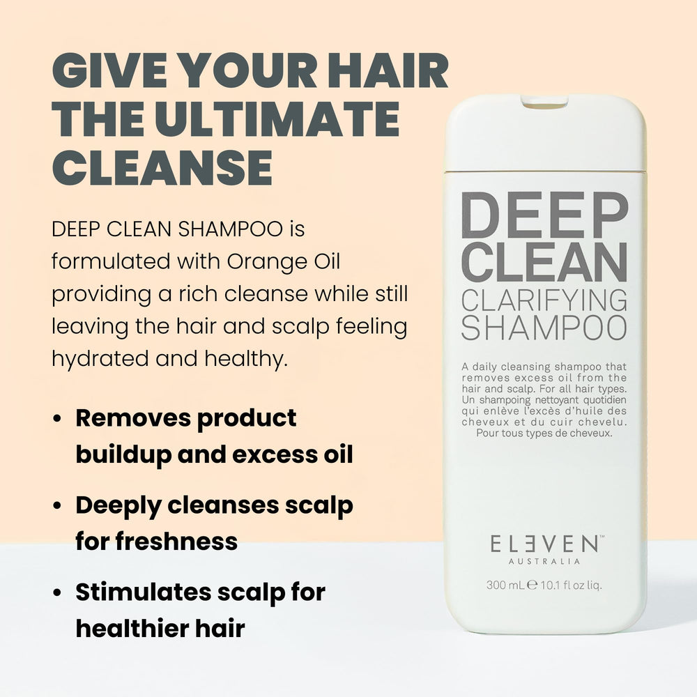 ELEVEN AUSTRALIA shampooing clarifiant — texture crème prête pour une application douce.