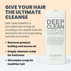 ELEVEN AUSTRALIA shampooing clarifiant — texture crème prête pour une application douce.