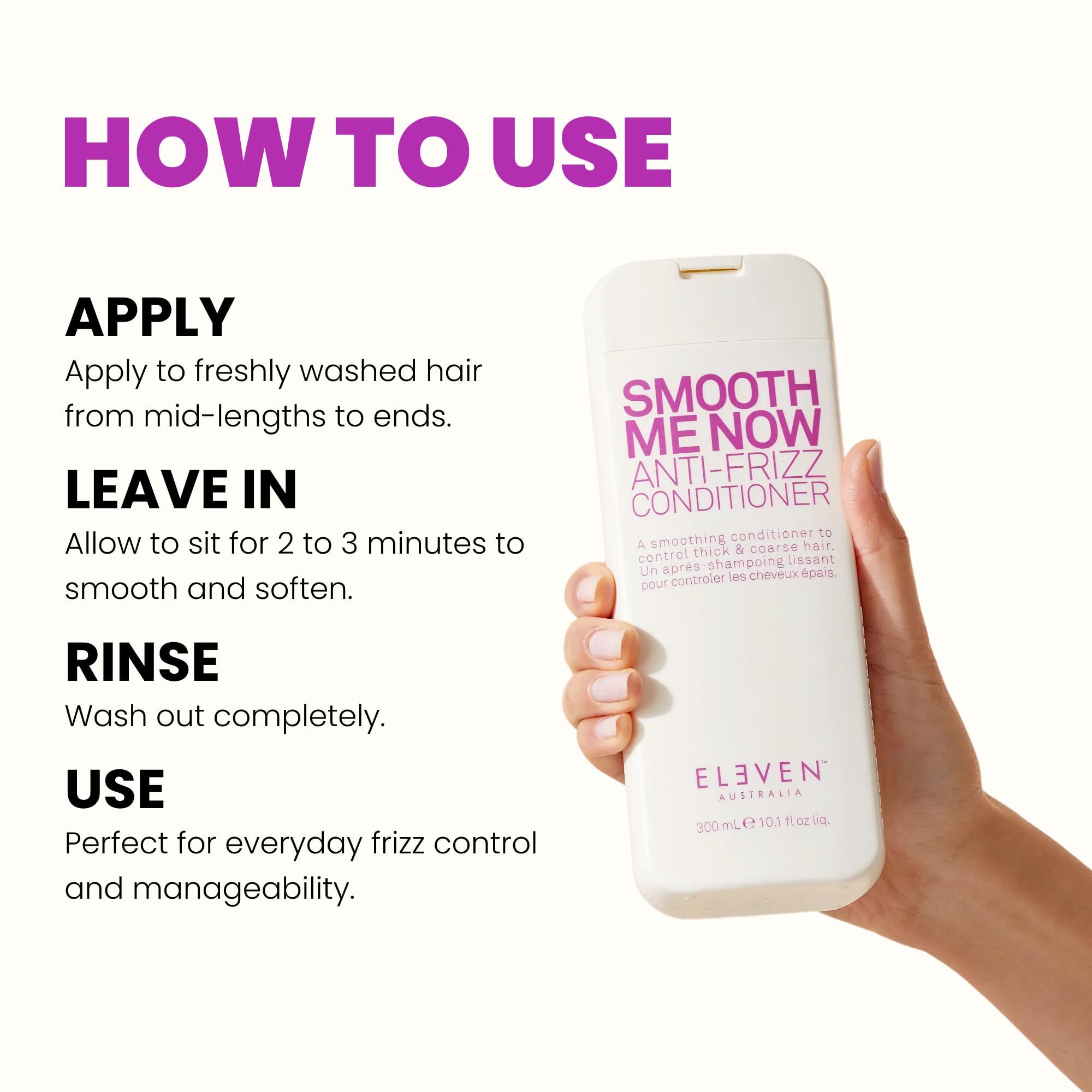 Smooth Me Now ELEVEN AUSTRALIA, ingrédients avocat et concombre pour hydratation ciblée.