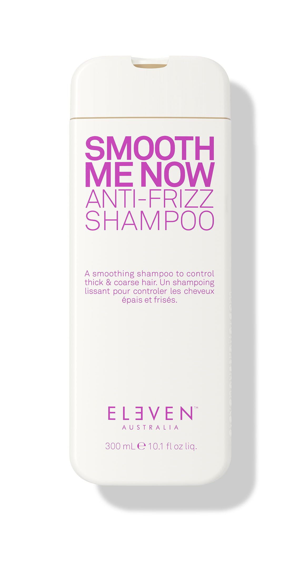 ELEVEN AUSTRALIA Smooth Me Now, botella frontal, promueve suavidad y control del frizz.