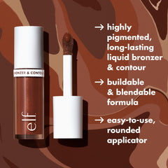 Definición esculpida con el bronceador líquido de e.l.f. Camo.