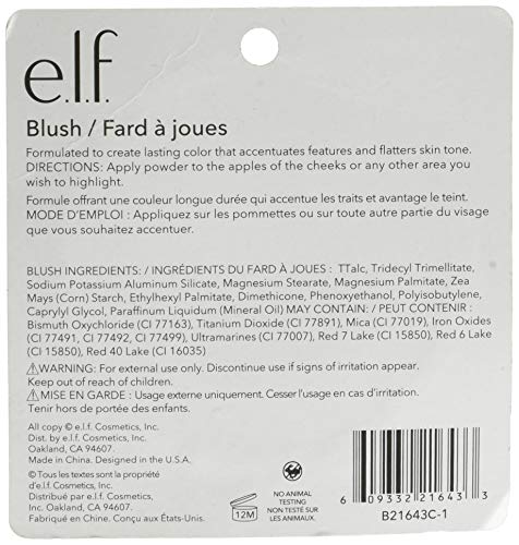 e.l.f. Colorete aplicación con brocha para mejillas definidas.