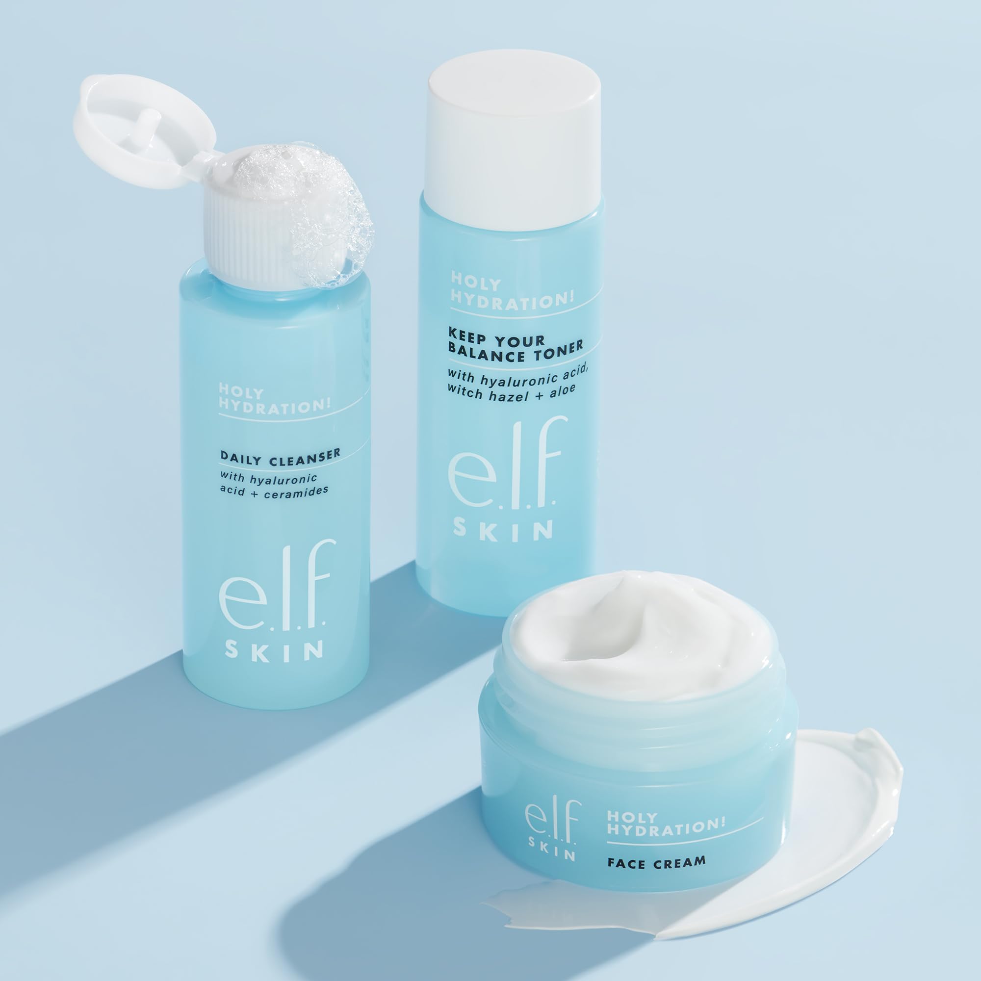 e.l.f. envase compacto del conjunto mini, almacenamiento cómodo en cualquier bolso