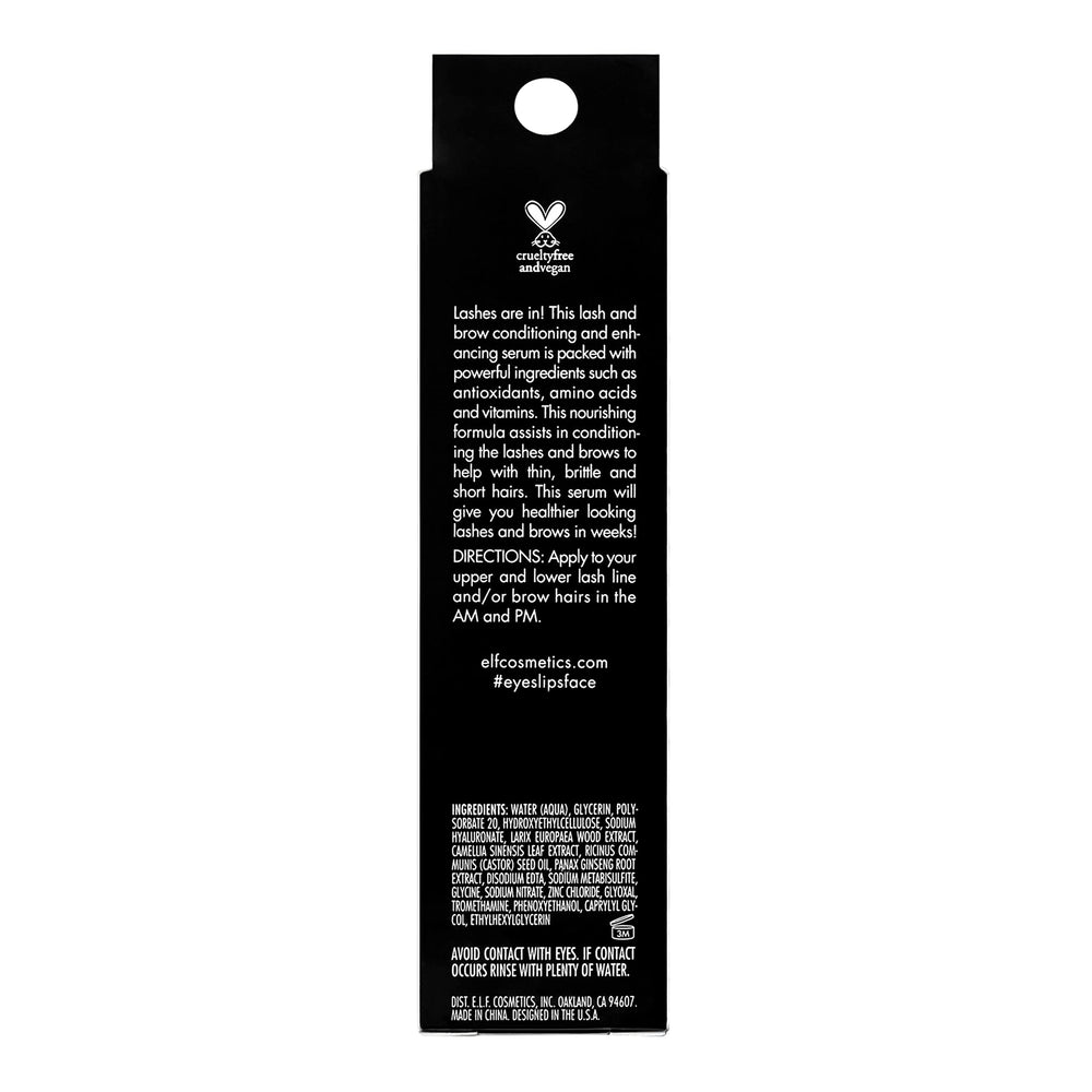 e.l.f. Lash & Brow Serum ayuda a mejorar la apariencia de cejas y pestañas.
