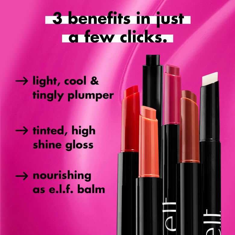 e.l.f. Pout Clout: ingredientes botánicos para labios suaves.