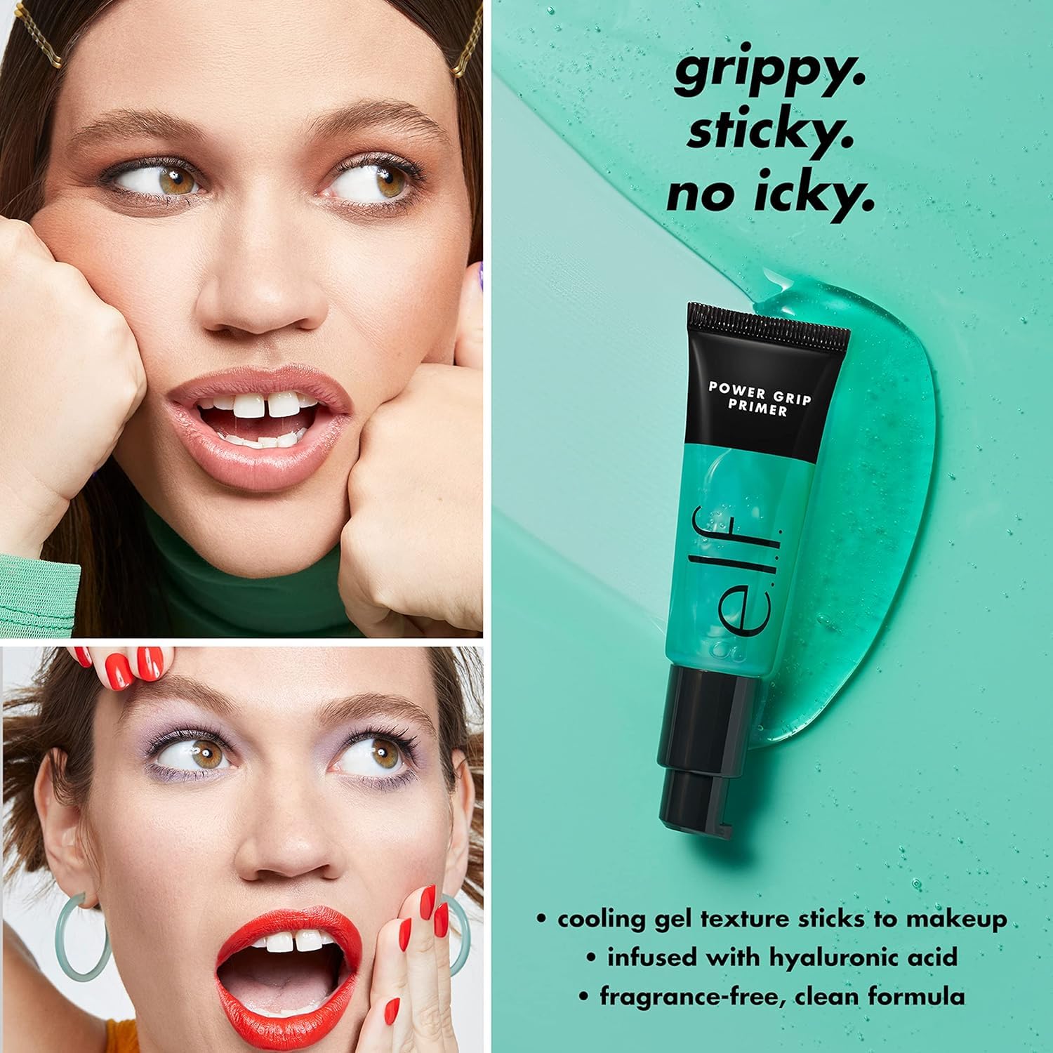 e.l.f. Power Grip Primer Mini, efecto suave para un acabado natural y duradero.
