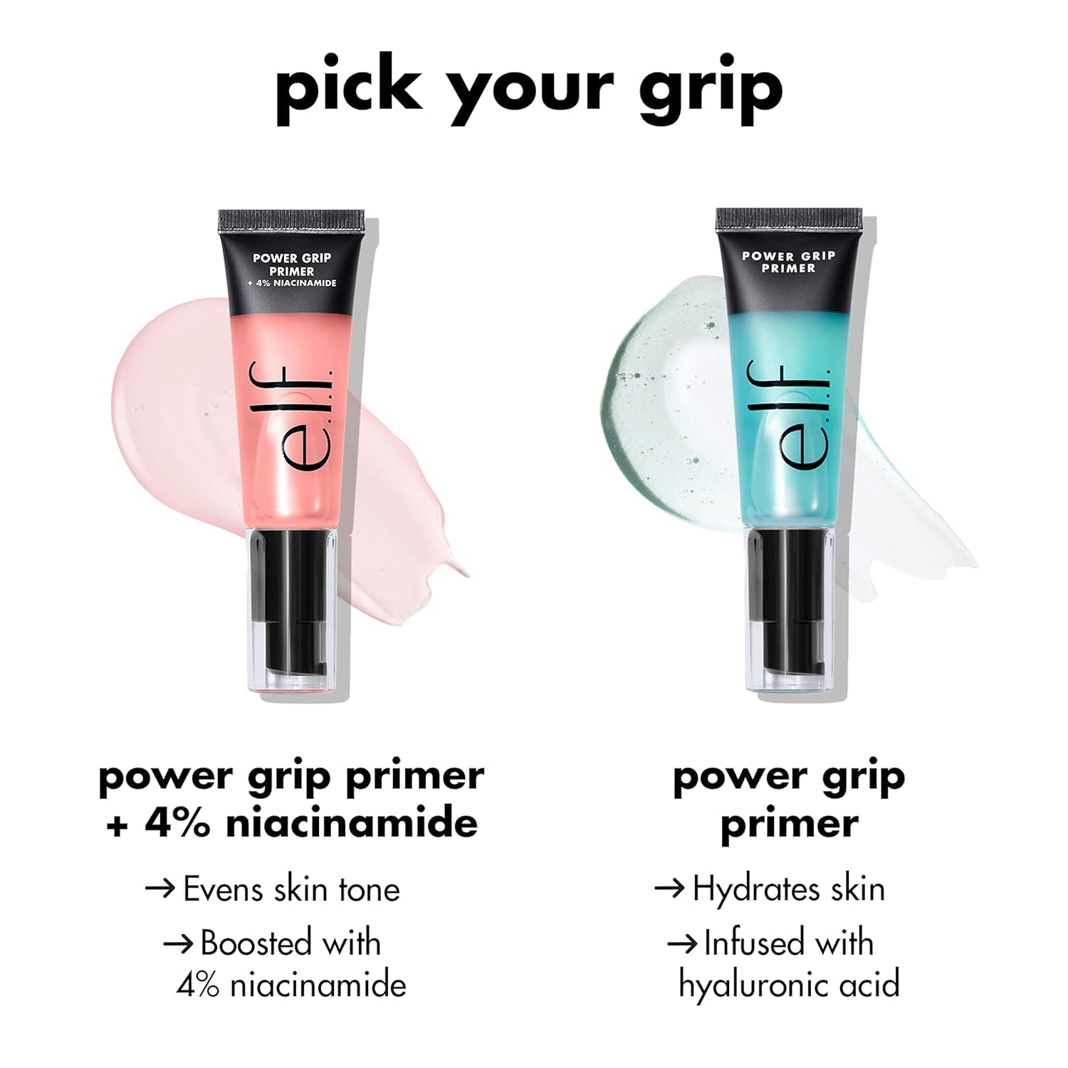 e.l.f. Power Grip Primer Mini, fórmula con acido hialuronico para mantener hidratada la piel.