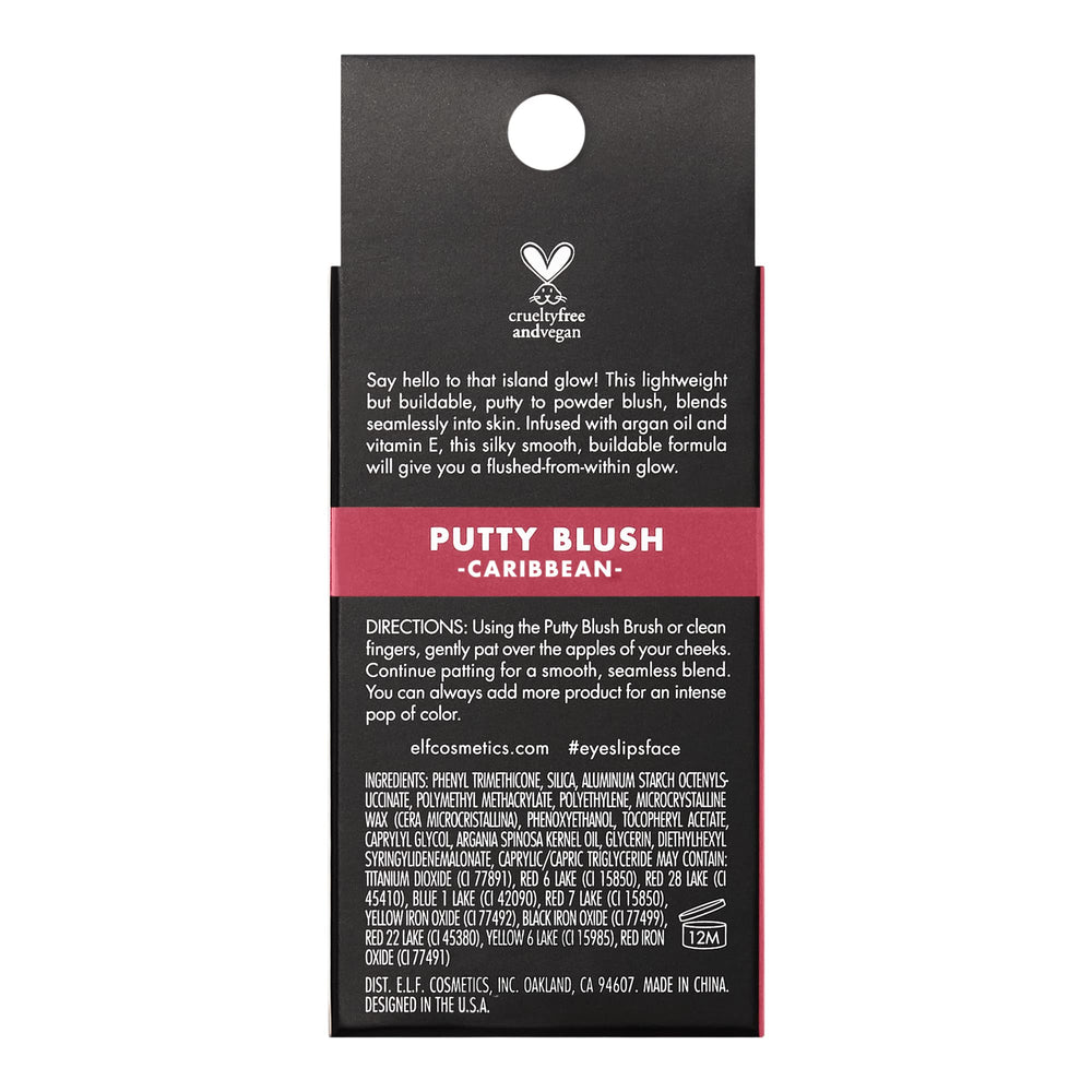 e.l.f. Putty Blush con aceite de argán y Vitamina E para hidratación suave