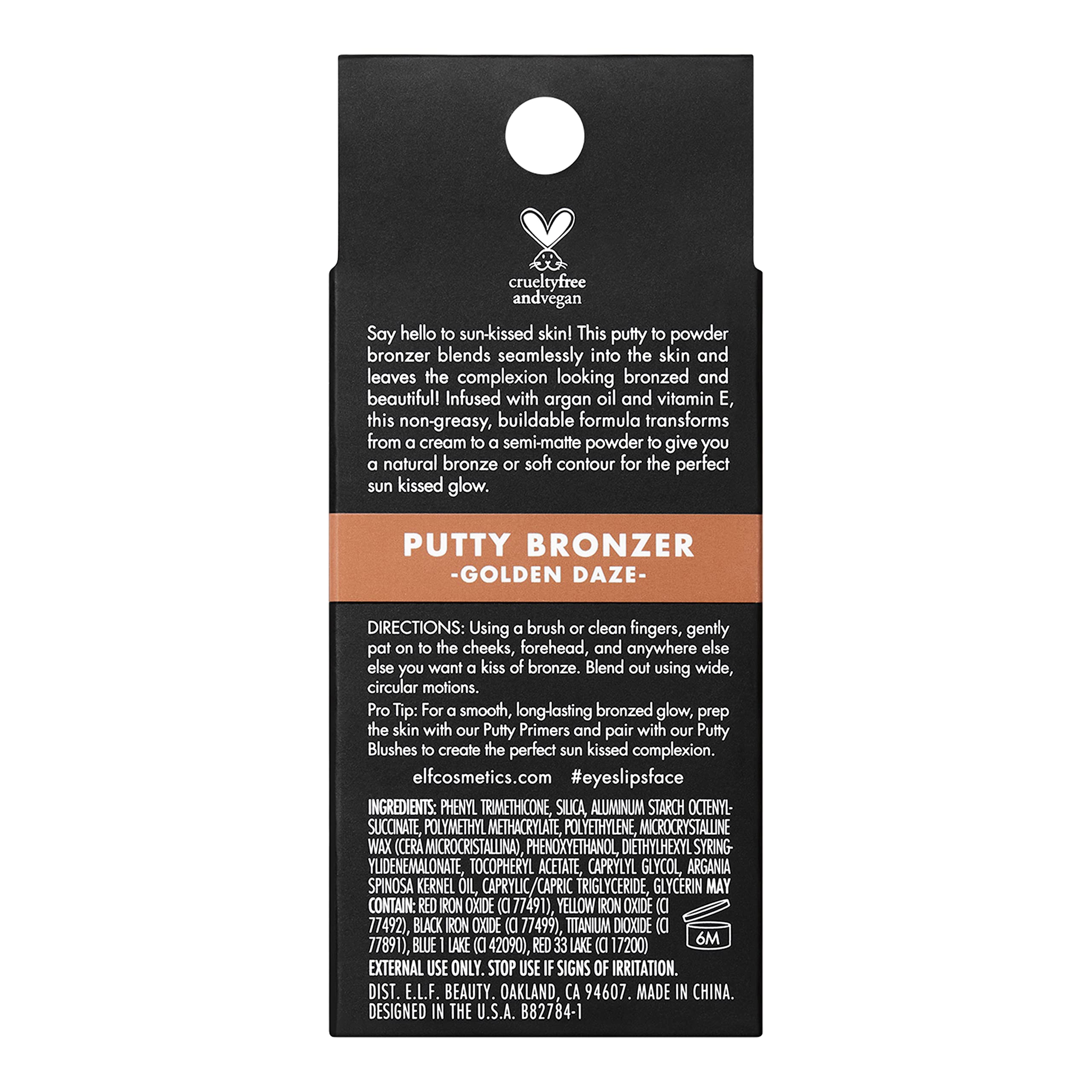 e.l.f. Putty Bronzer bronceado natural que parece real.