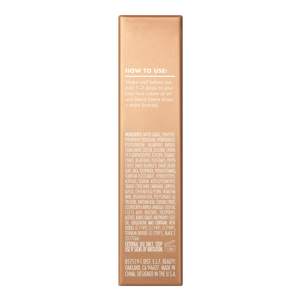 e.l.f. SKIN Bronzing Drops Mini textura ligera para mezclar con crema