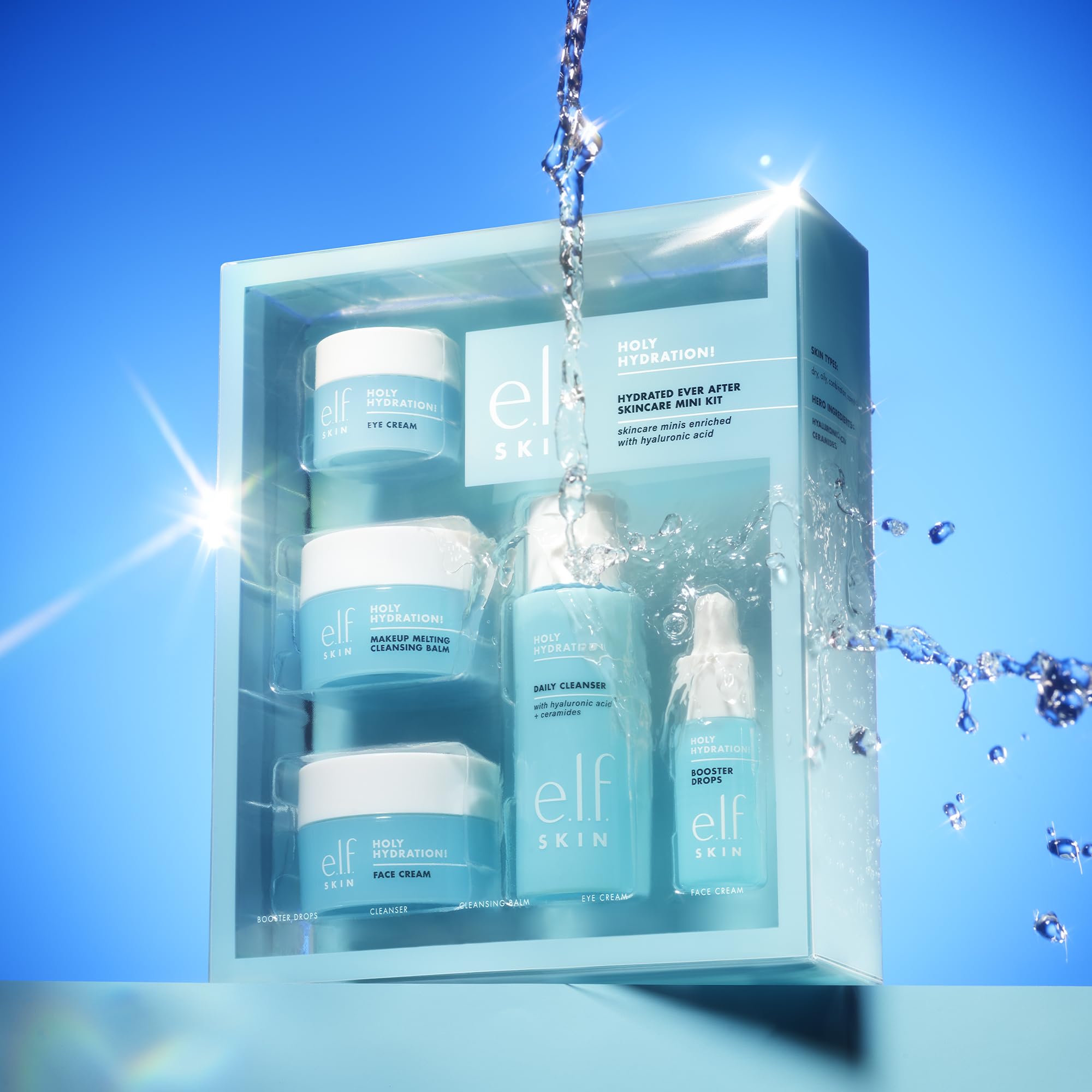 e.l.f. SKIN Holy Hydration mini kit bálsamo desmaquillante suave para desmaquillar.
