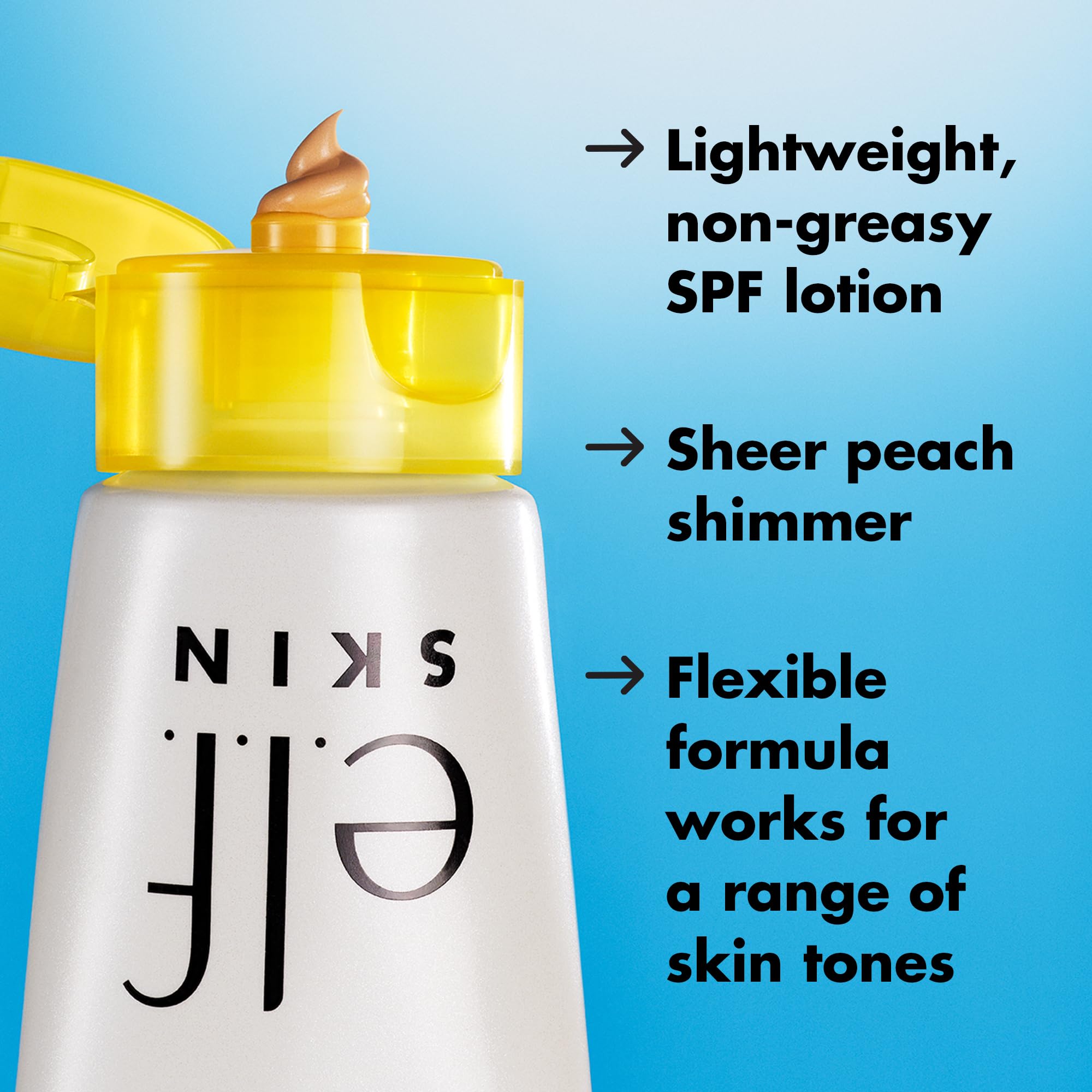 e.l.f. SKIN Suntouchable Whoa Glow con aloe y ácido hialurónico para piel nutrida.